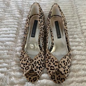 Steve Madden Leopard Print Peep Toe Wedge